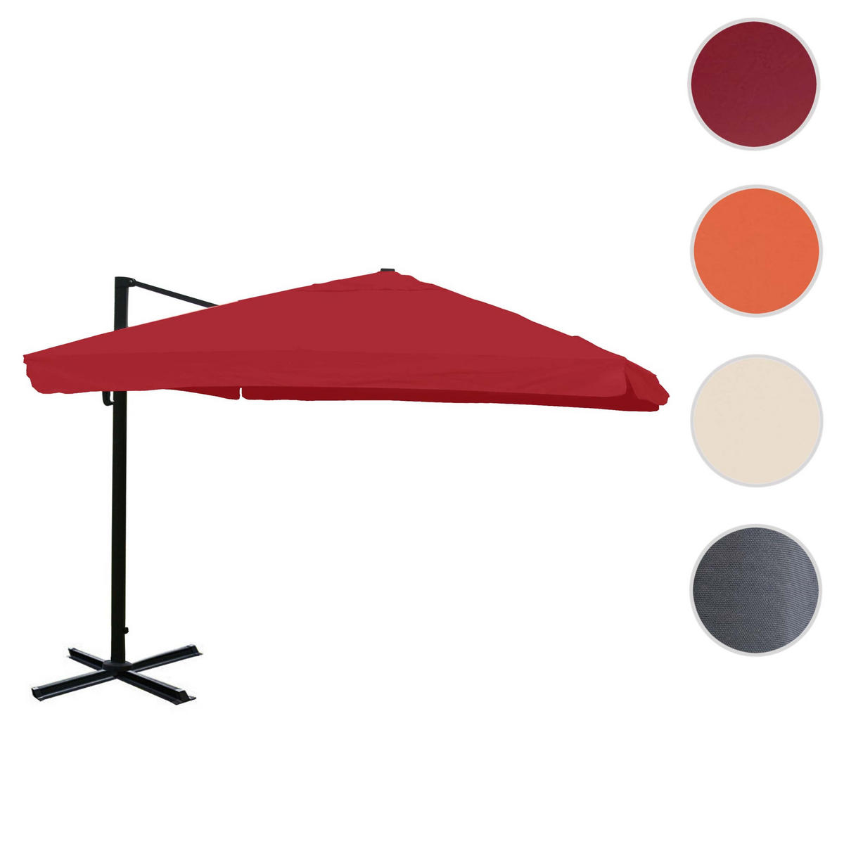 AMPELSCHIRM Bordeaux 350/350 cm - Bordeaux, Textil (410/350cm) - MCW