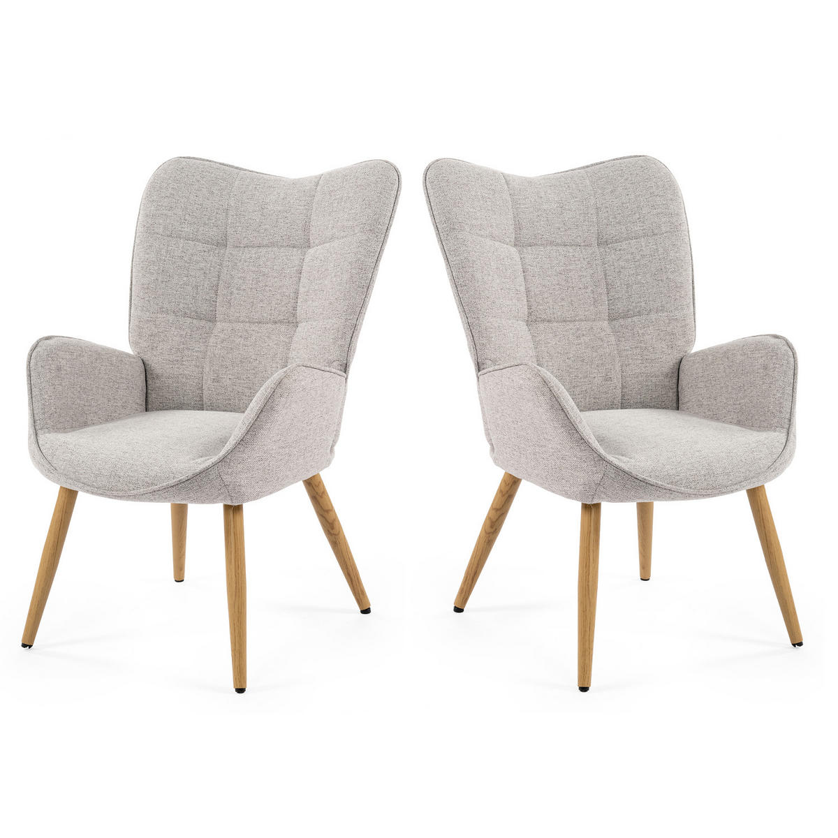 SESSEL-SET 2 Stück in Eisen Webstoff - Grau, Textil/Metall (62/90.5/72cm) - Meubles Cosy