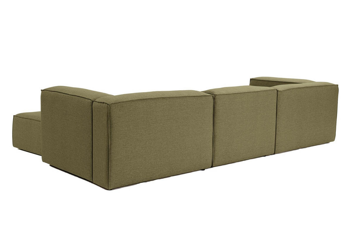 ECKSOFA beidseitig montierbar - Salbeigrün/Schwarz, Holz/Kunststoff (296/185cm) - myHomelando