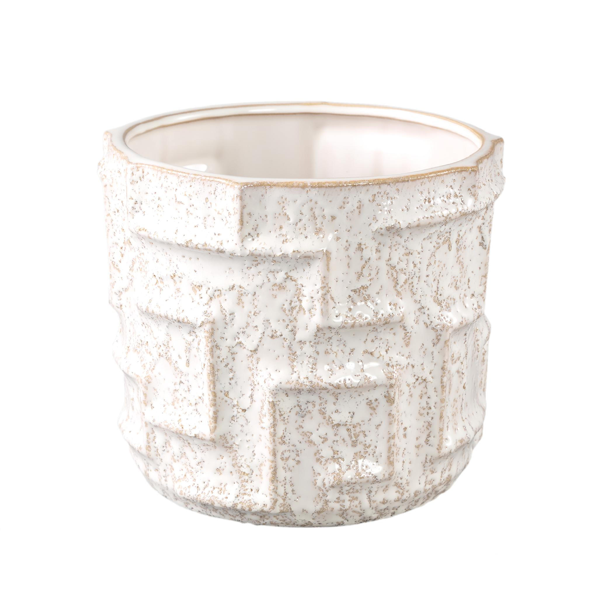 TOPF Leni Beige 18.5/18.5/16cm - Beige, Keramik (16cm) - PTMD Collection