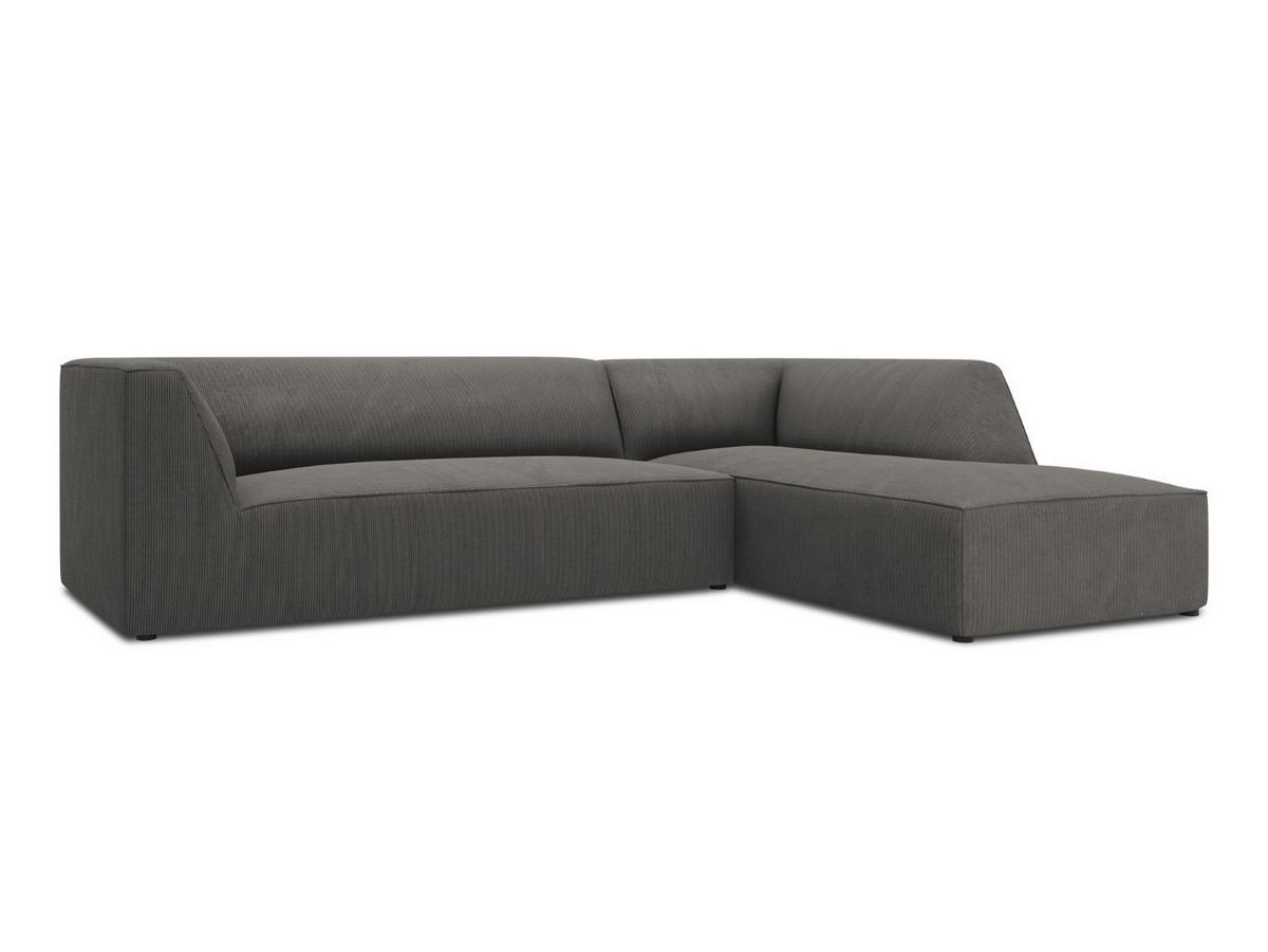 ECKSOFA rechts Ruby aus Cord dunkelgrau 4 Sitzplätze - Dunkelgrau, Textil (180/273cm) - Micadoni