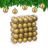 50XWEIHNACHTSKUGELN - Goldfarben, Kunststoff (6/7/6cm) - Relaxdays