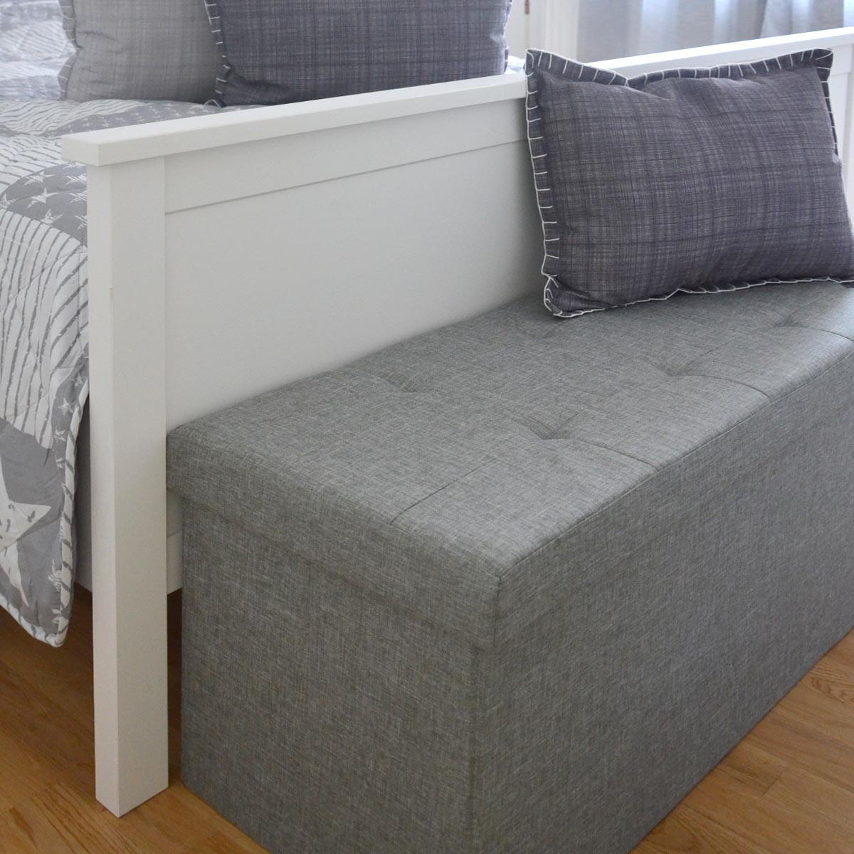 SITZBANK Faltbar, 110/38/38 cm, mit 2 Trennwänden, 120 Liter, Grau - Grau, Textil (38/38/110cm) - Dunedesign