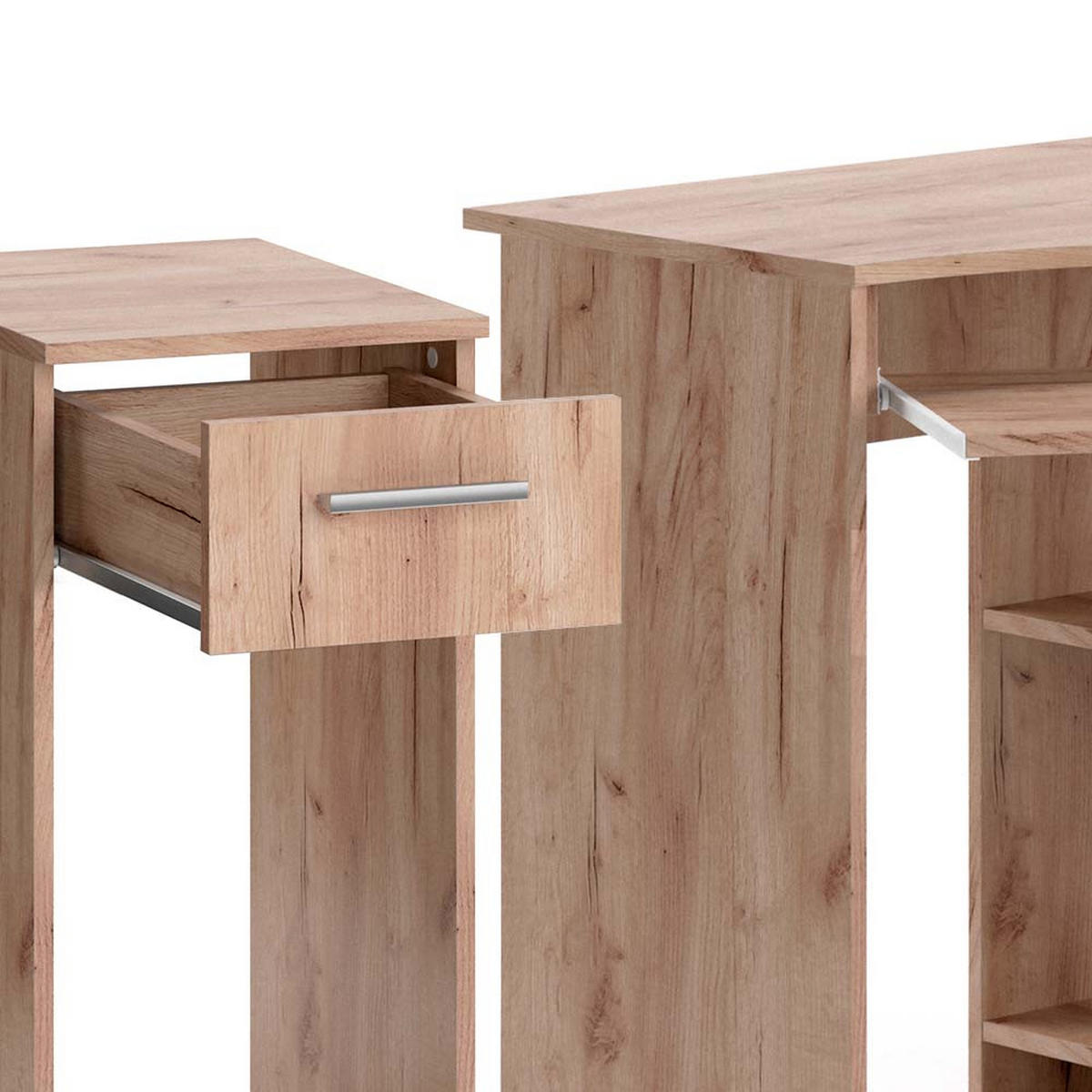 ECKSCHREIBTISCH Odin Sonoma 83 x 76 cm Set mit PC-Schrank - Sonoma Eiche, Holzwerkstoff (76/83/77cm) - Vicco