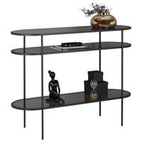 KONSOLBORD i metall, glas 120/90/40 cm    - svart/grå, Trend, metall/glas (120/90/40cm) - Landscape