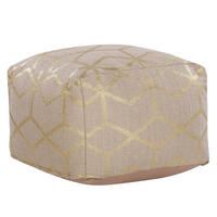 POUF Mamala 67/67/43 cm - Beige, Naturmaterialen/Textil (67/43/67cm) - Beliani