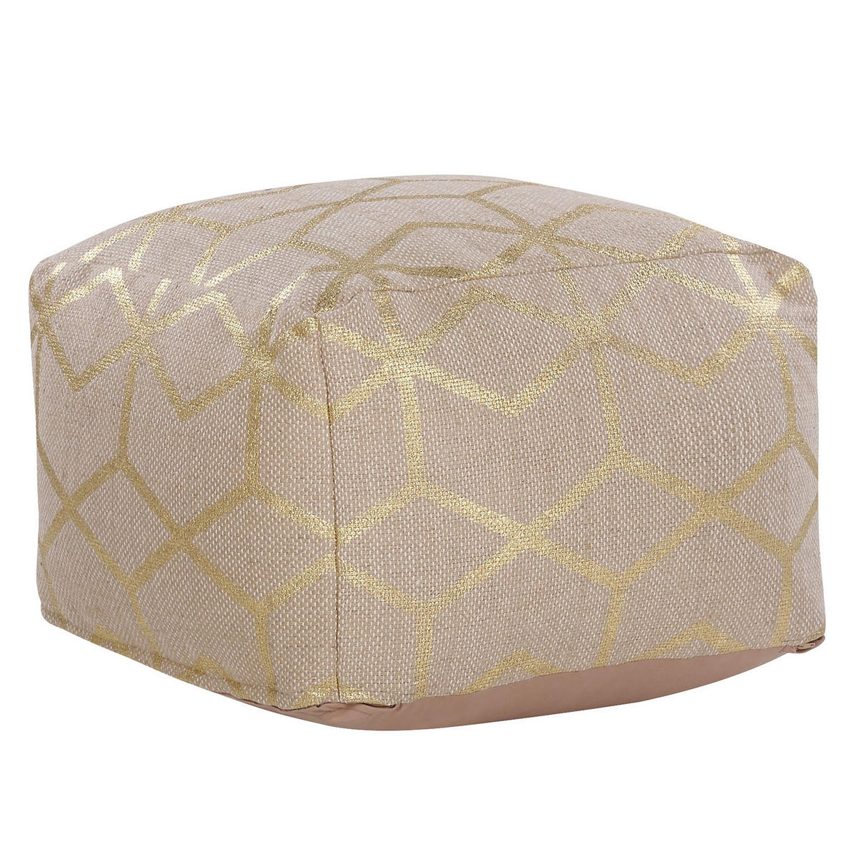 POUF Mamala 67/67/43 cm - Beige, Naturmaterialen/Textil (67/43/67cm) - Beliani