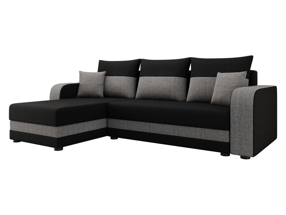 ECKSOFA Hewlet Bis - Dunkelgrau/Schwarz, Holz/Kunststoff (237/139cm) - MIRJAN24