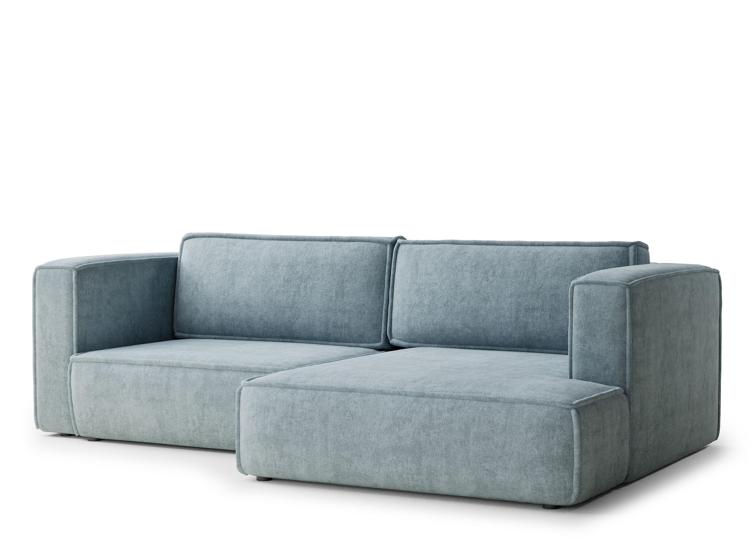 ECKSOFA MIT SCHLAFFUNKTION Velto Hellblau Webstoff - Schwarz/Hellblau, Holz/Holzwerkstoff (250/152cm) - Maison de Reve