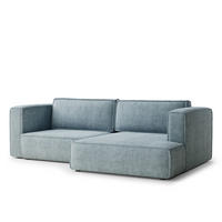 ECKSOFA MIT SCHLAFFUNKTION Velto Hellblau Webstoff - Schwarz/Hellblau, Holz/Holzwerkstoff (250/152cm) - Maison de Reve