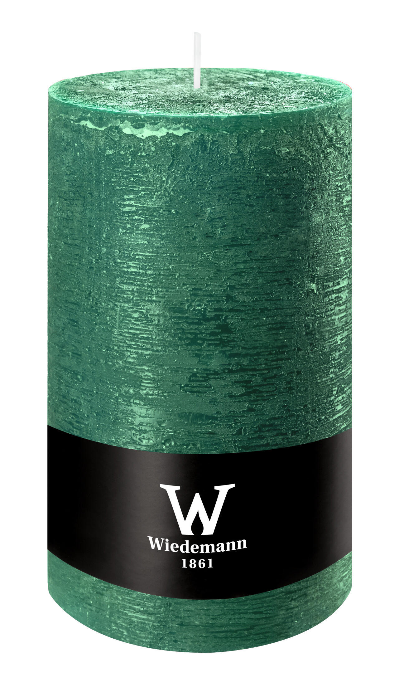 STUMPENKERZE Rustik Marble Style Seegrün 190 x Ø 100 mm, 1 Stück - Mooreichefarben, Paraffin (10/19cm) - Wiedemann Kerzen