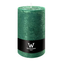 STUMPENKERZE Rustik Marble Style Seegrün 190 x Ø 100 mm, 1 Stück - Mooreichefarben, Paraffin (10/19cm) - Wiedemann Kerzen