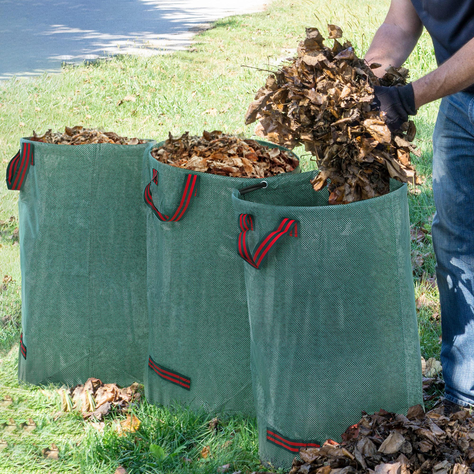 GARTENSACK 3x120L - Grün, Kunststoff (45/76/45cm) - Outsunny
