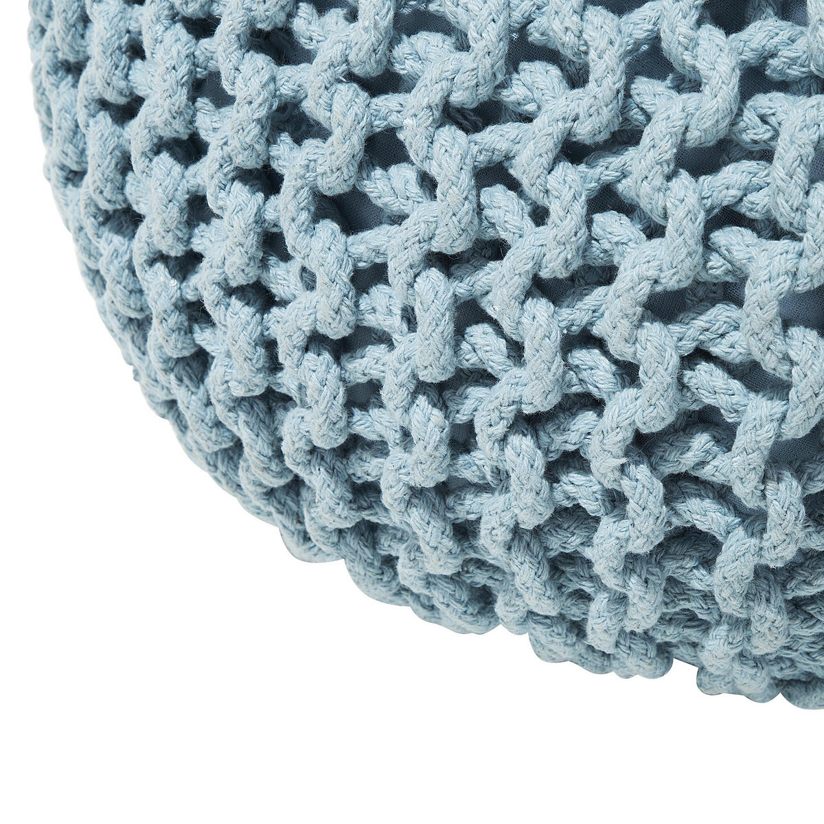 POUF Conrad 50/50/35 cm - Blau, Naturmaterialen/Textil (50/35/50cm) - Beliani