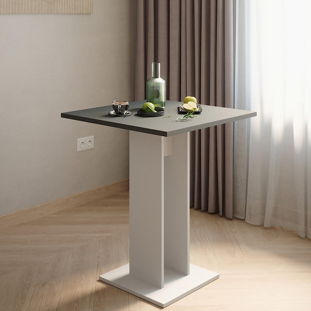 JÍDELNÍ STŮL Repose Bílá/antracitová - bílá/antracitová, kompozitní dřevo (65/65/78cm) - Vicco