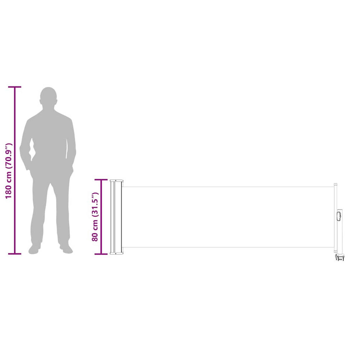 AUSZIEHBARE Seitenmarkise 80/300 Cm Braun - Braun, Textil (300/80/300cm) - vidaXL