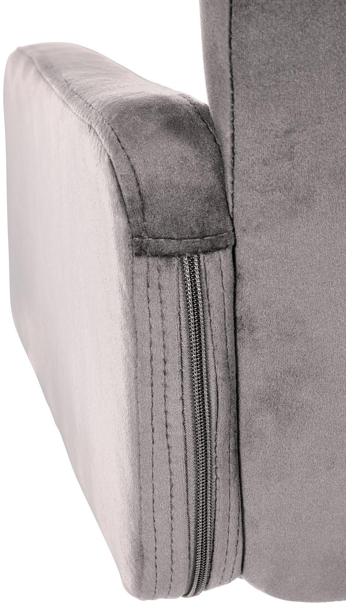 BARHOCKER Samt Grau - Chromfarben/Grau, Textil/Metall (60/93/56cm) - CLP