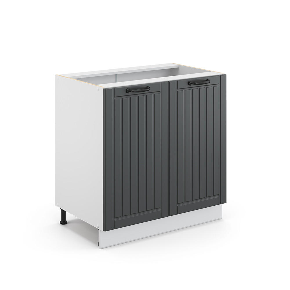 MIDISCHRANK Fame-Line Anthrazit 80 x 82 cm mit Regal, ohne AP - Anthrazit/Weiß, Holzwerkstoff (80/82/51.6cm) - Vicco