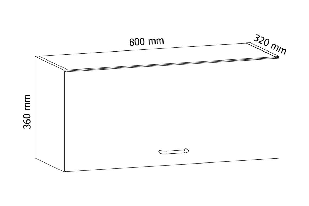 GLASHÄNGESCHRANK G80KS – Provence – Andersen Pinie - Pinienfarben, Glas/Holzwerkstoff (80/36/32cm) - ROYAL24_MARKT