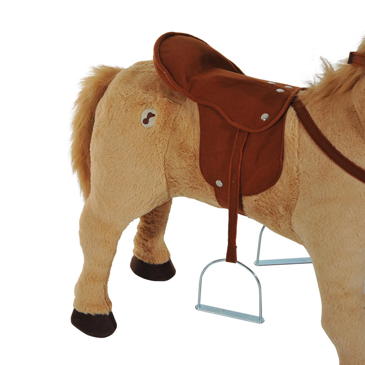 KINDER SCHAUKELTIER, Beige, Plüsch+ Eisen - Beige, Metall (28/60/85cm) - HOMCOM