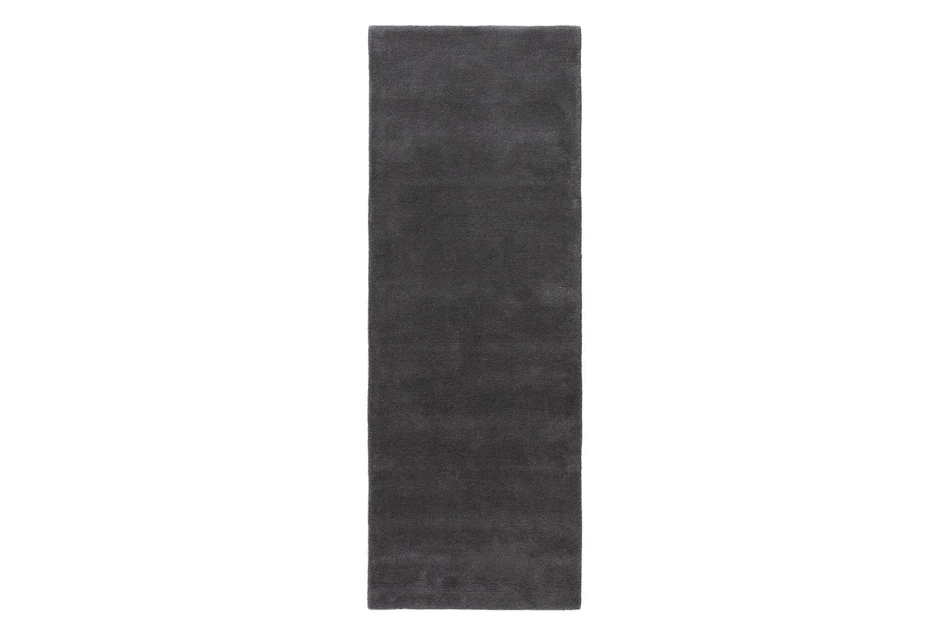 WOLLTEPPICH-LÄUFER Bent Anthrazit 70x200 cm - Grau, Textil (70/1cm) - KUNSTLOFT