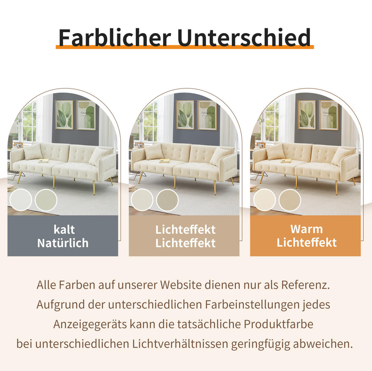2-SITZER Sofabett Samt mit verstellbarer Rückenlehne und Armlehnen Beige 178/82/70 cm - Beige, Textil (82/70/178cm) - Redom