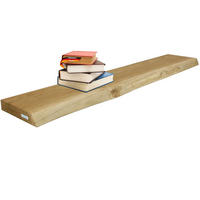 WANDREGAL Holz schwebend KYLO Eichenholz Massiv mit Baumkante 100x22x4 cm - Braun, Holz (100/4/22.2cm) - DELUKE