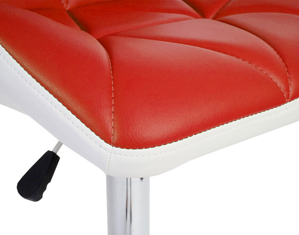 BARHOCKER 2er-Set mit Lehne Sitzhöhe 62-83cm höhenverstellbar Kunstleder Rot - Rot, Kunststoff (44/106/49cm) - PROREGAL