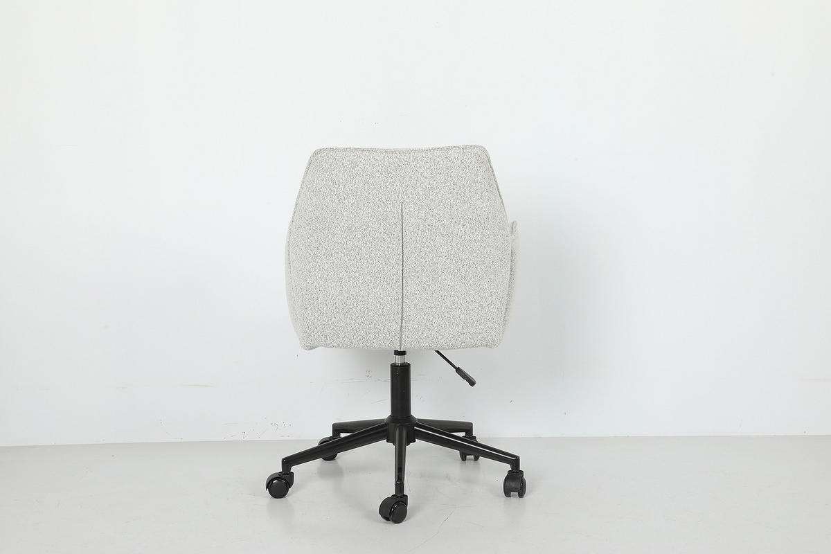 BÜRODREHSTUHL - Bouclé / Eisen - Greige/Schwarz, Textil/Metall (57/85/62cm) - home24