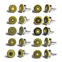 KERAMIKKNÖPFEN Set mit 10 senfgelben Keramikknöpfen 40 mm Durchmesser - Beige, Keramik (4/4/6.9cm) - Nacnic