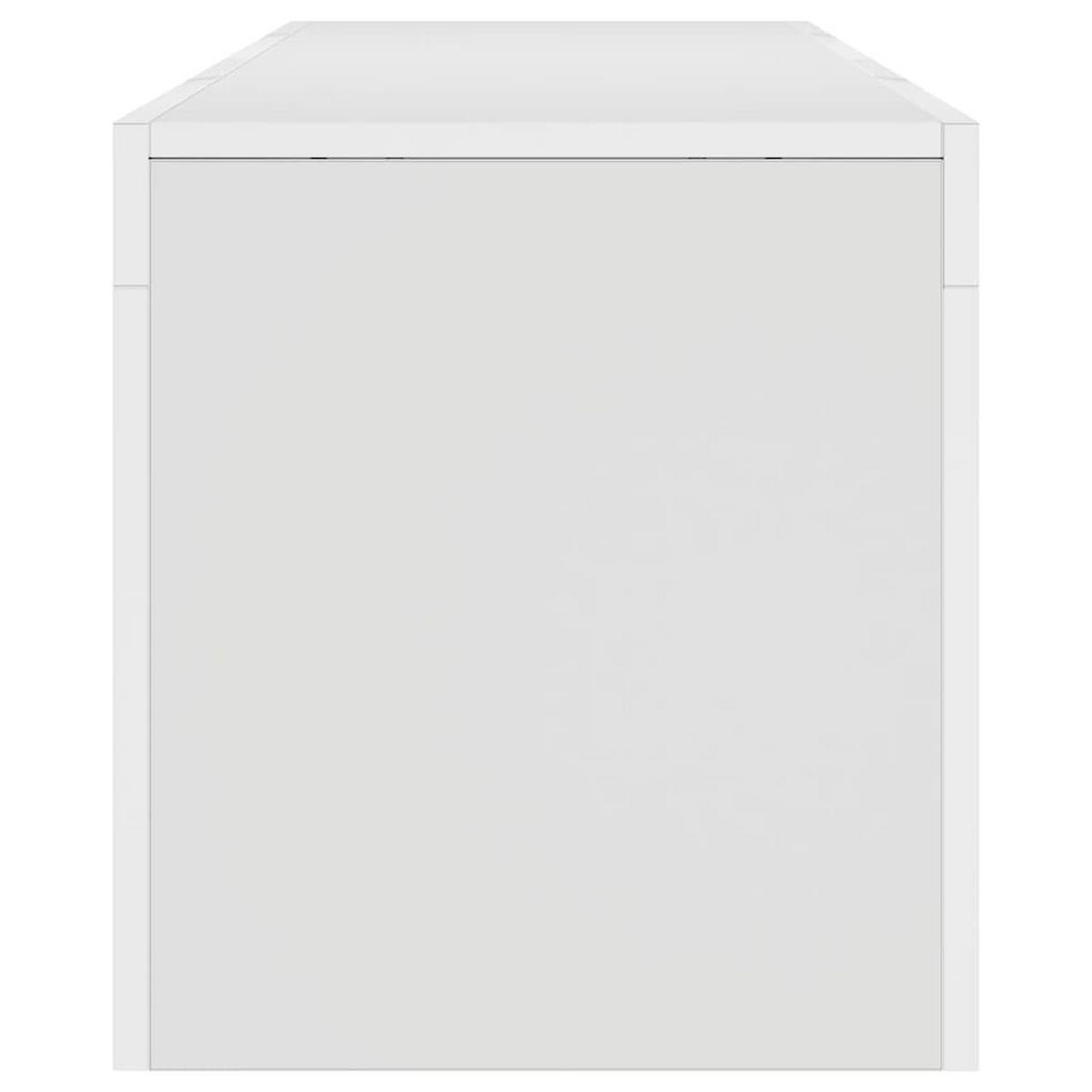 LOWBOARD mit Led-Beleuchtung 140/36,5/40 cm aus Holzwerkstoff in Weiß - Weiß, Holz (140/40/35cm) - vidaXL