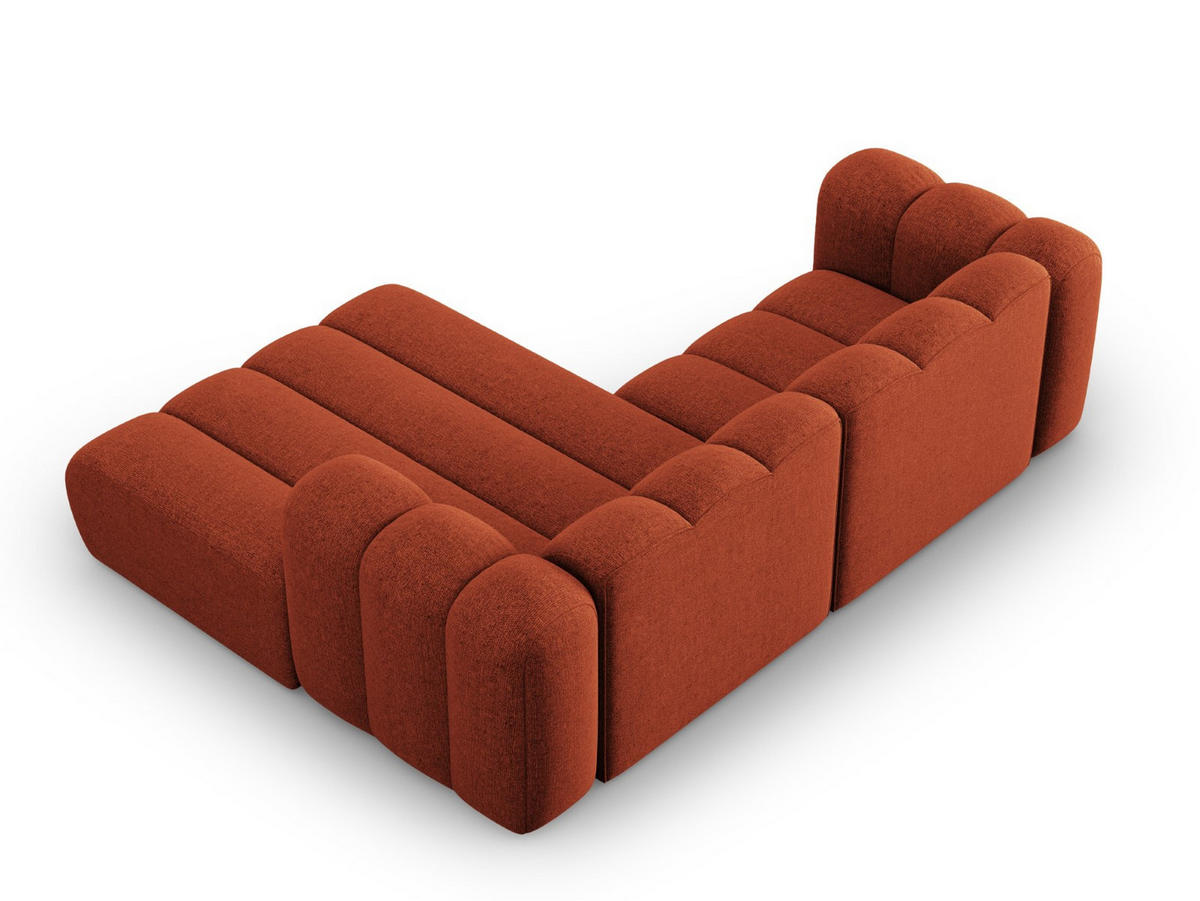 ECKSOFA modular rechts Lupine aus Chenille-Stoff terrakotta 3 Sitzplätze - Terra cotta, Textil (177/230cm) - Micadoni
