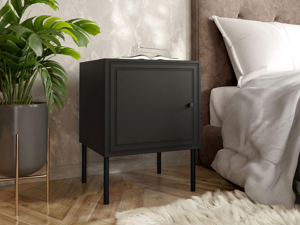 NACHTTISCH-SET Palazzo Bis (2 Stück) - Schwarz, Holzwerkstoff/Kunststoff (45/59/39cm) - MIRJAN24