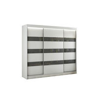 KLEIDERSCHRANK SOLTI mit LED - 250 cm - Weiß|Grau - Weiß/Grau, Holzwerkstoff (250/215/61cm) - ALTDECOR