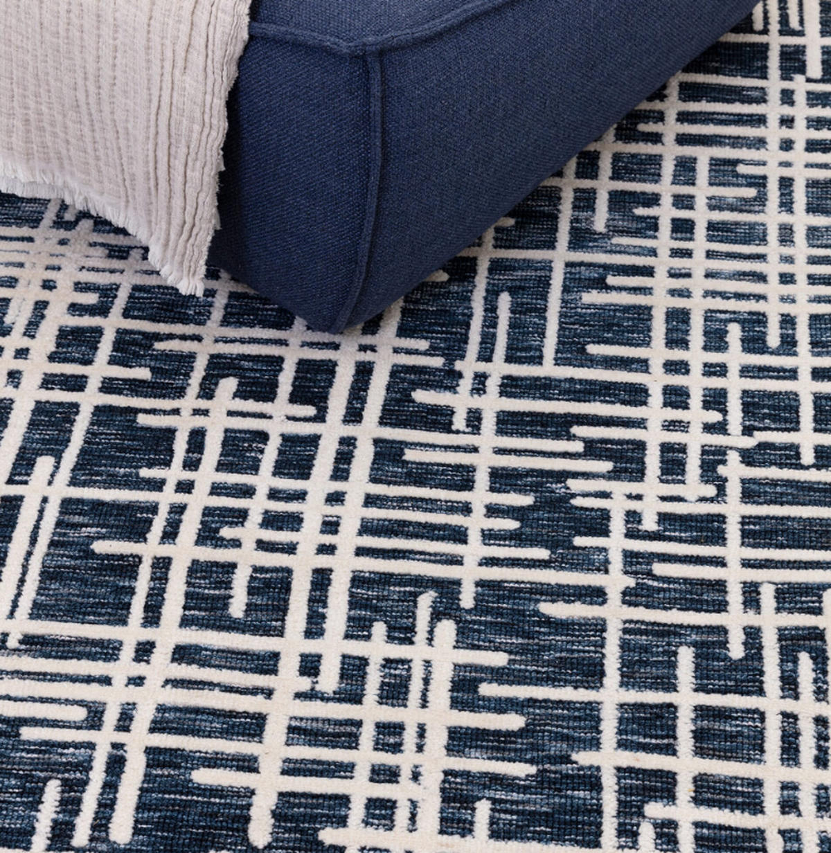 TEPPICH modern Flachgewebe KEMY Blau 120 x 170 cm - Blau, Textil (120/170cm) - Novatrend