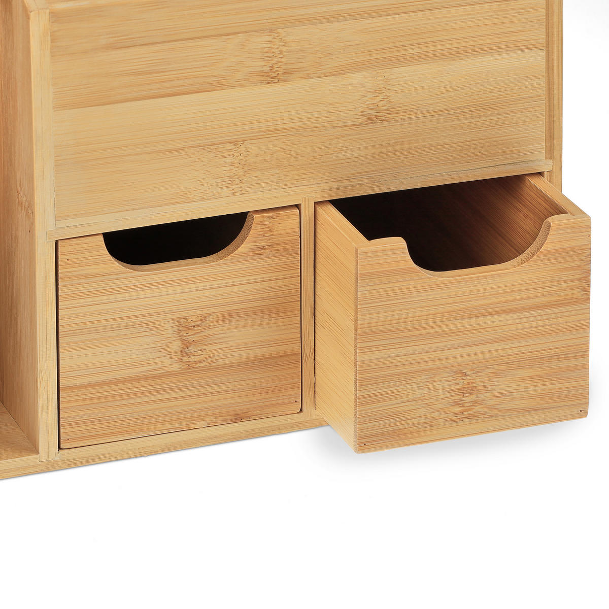 SCHREIBTISCH-ORGANIZER - Hellbraun, Holz (25/37/29cm) - Relaxdays