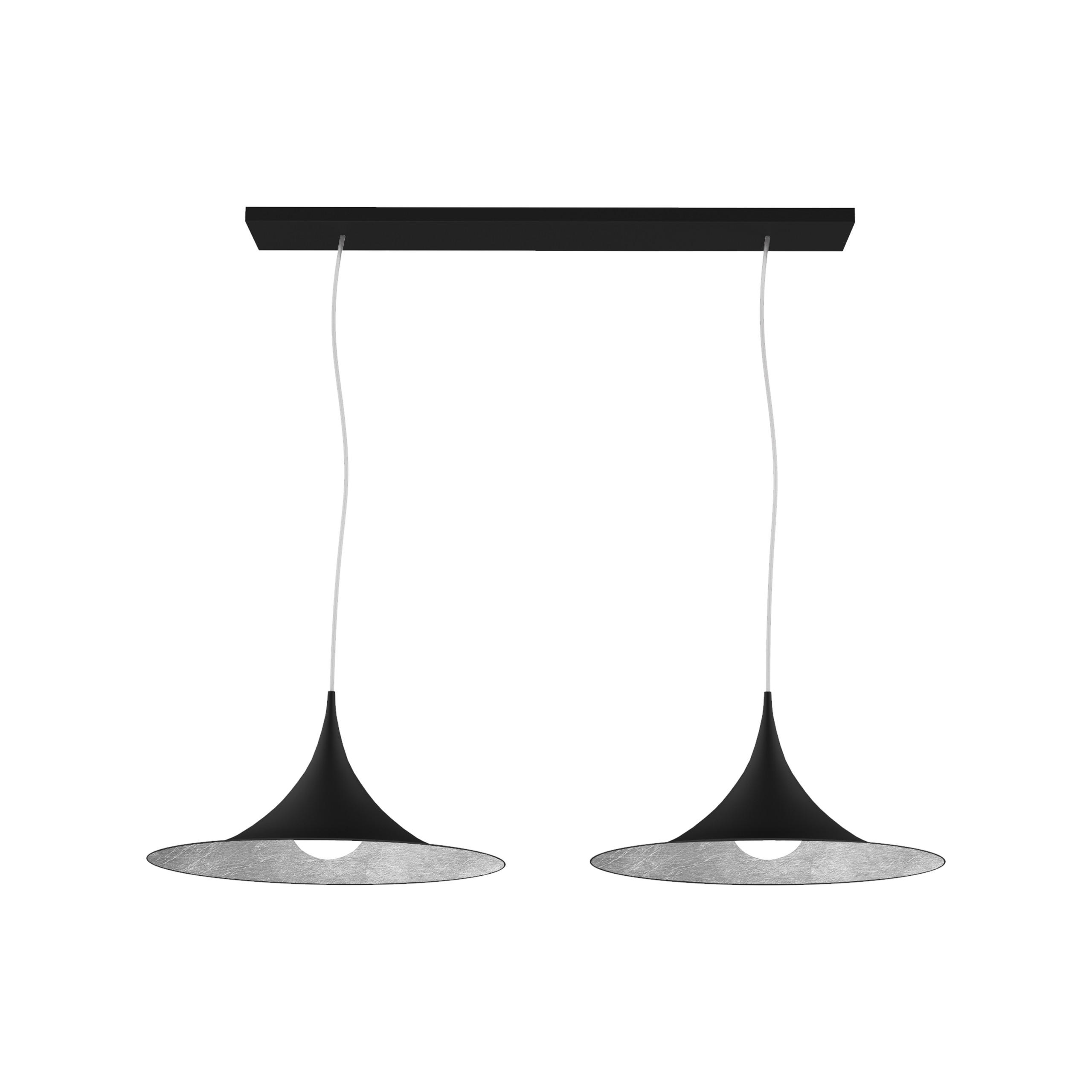 HÄNGELEUCHTE Louie X2 - Schwarz, Metall (33/70/16cm) - Lumicom