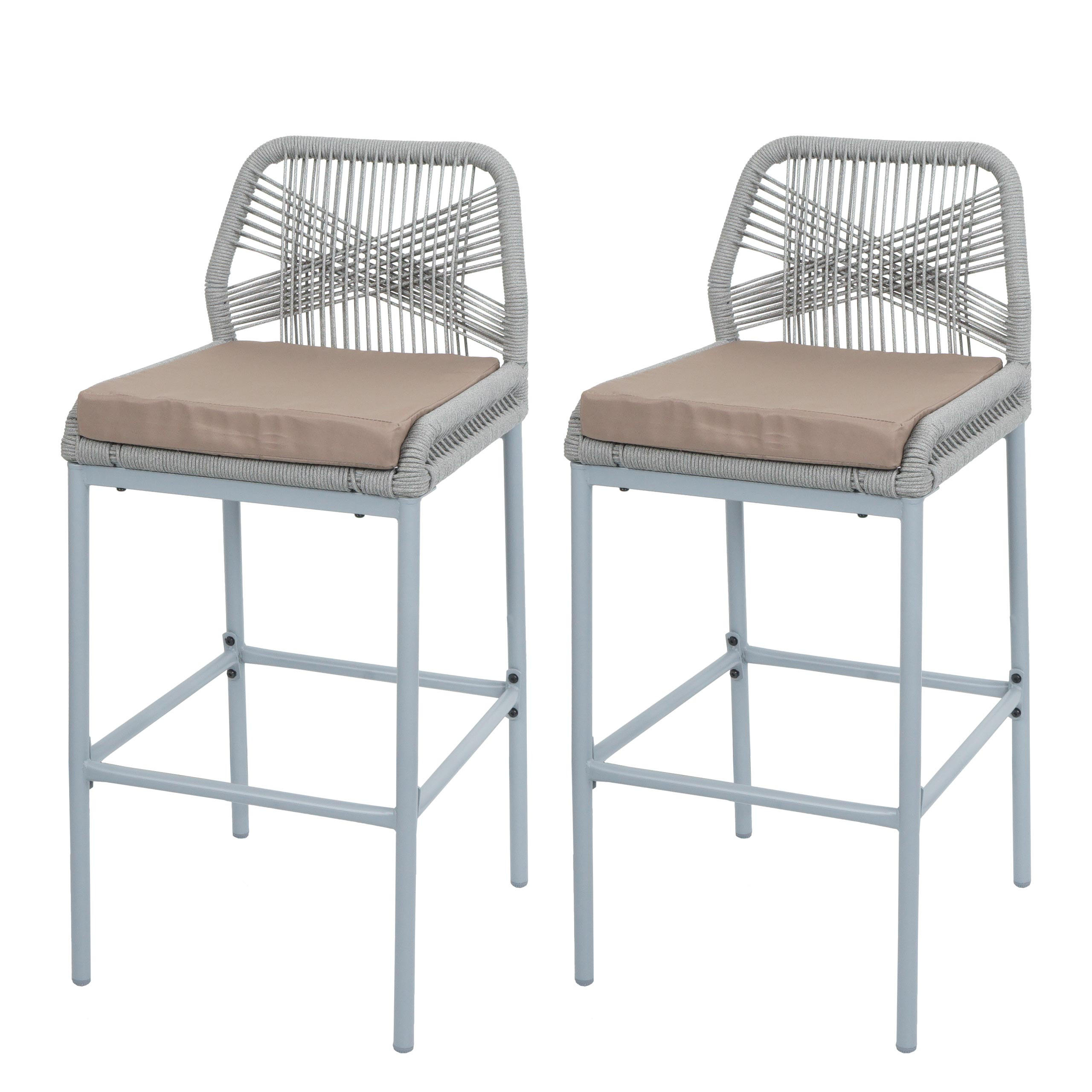 BARSKI STOL Svetlo siva, Taupe - svetlo siva/sivorjava, kovina (45/101/52cm) - MCW