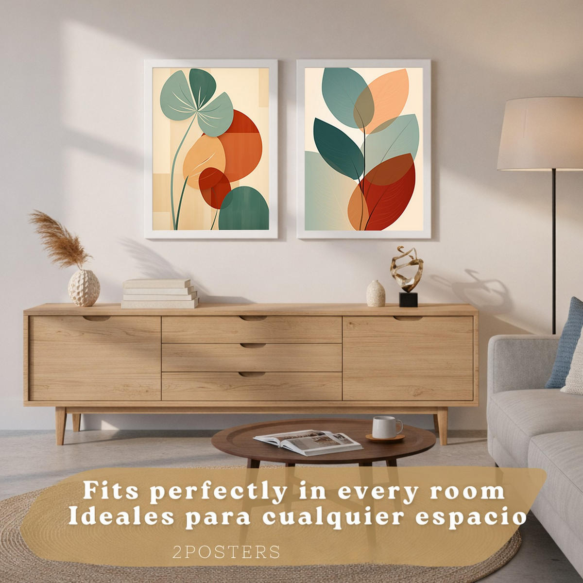 PLAKAT Sada 2 Botanické A4 bez rámu - čirá, papír (29.7/1/21cm) - Nacnic