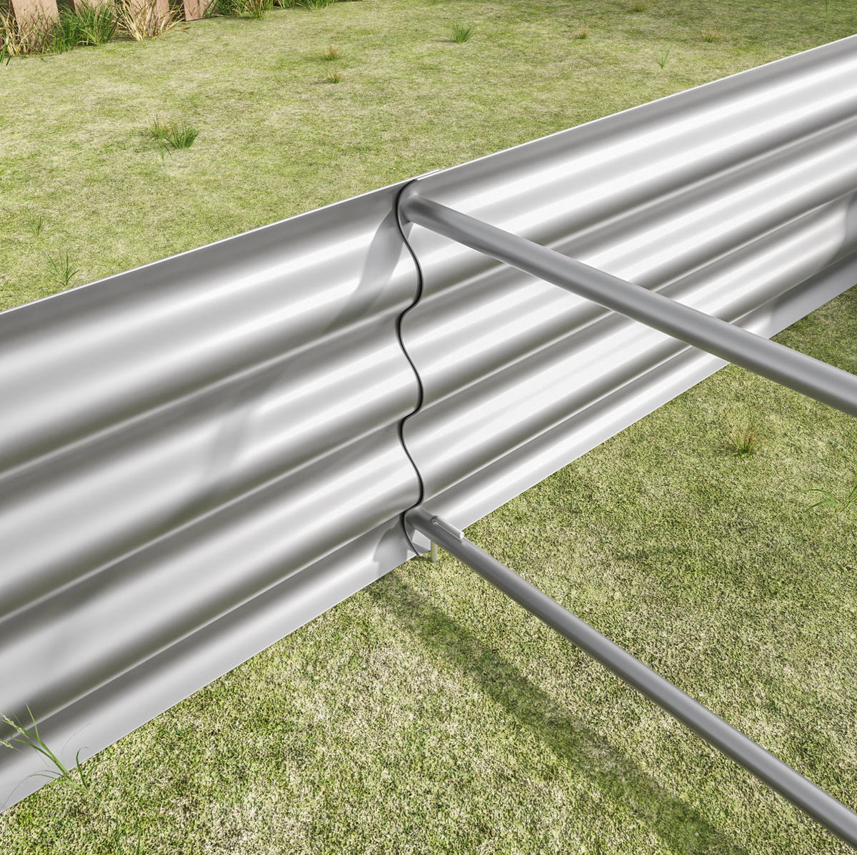 BLUMENKASTEN aus Metall 180x90x30 cm in Silber - Silberfarben, Metall (90/30/180cm) - Modfu