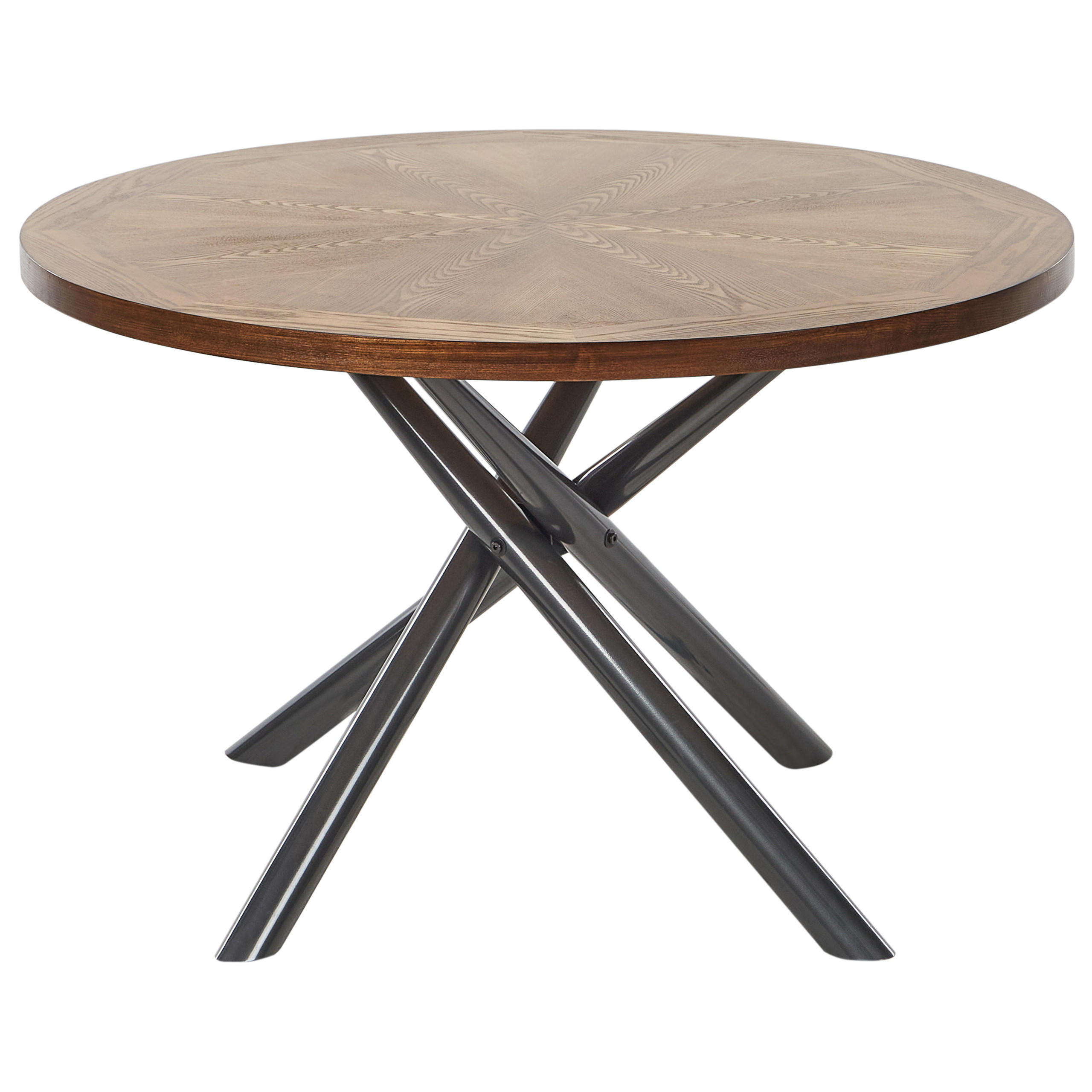 ESSTISCH 120/120 cm Dunkler Holzfarbton/Grau Lorenzo - Dunkelbraun/Grau, Holzwerkstoff (120/120/75cm) - Beliani