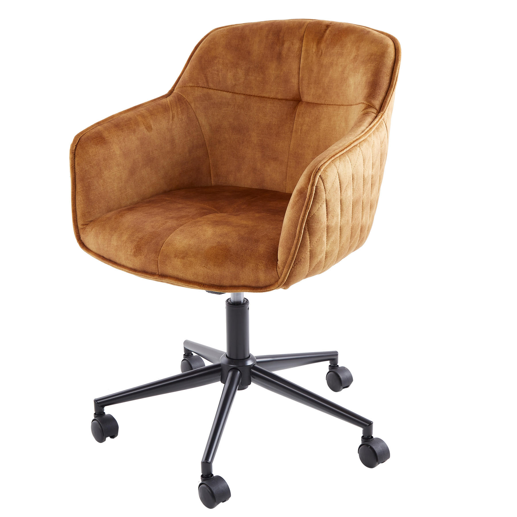 STUHL EUPHORIA Samt Senfgelb 90 cm - Gelb/Schwarz, Textil/Metall (58/81/60cm) - riess-ambiente