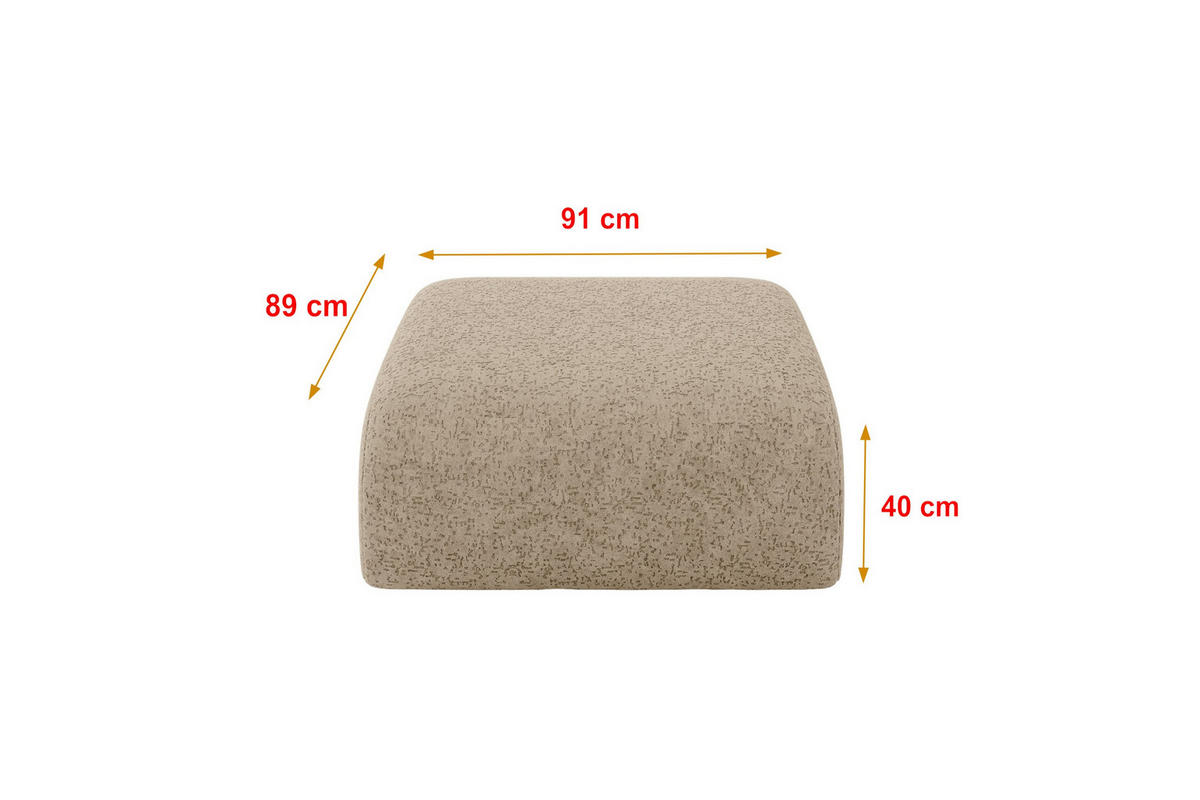 POUF MIRA-PUF 91x89x40 Braun cm Velours Modular Sitzhocker - Schwarz/Braun, Holzwerkstoff/Kunststoff (91/40/89cm) - ALTDECOR