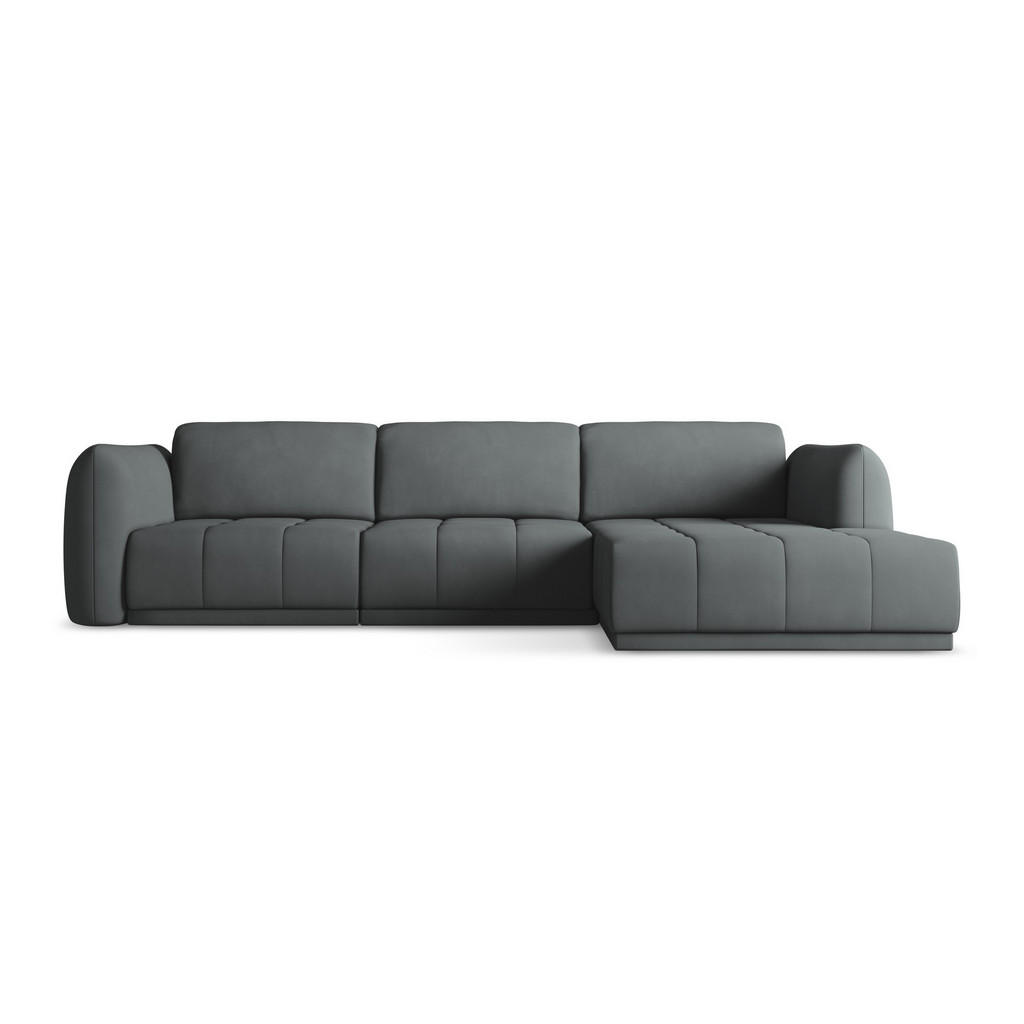 Thumbnail - Makamii Ecksofa, Graphit, Textil, 3-Sitzer, Füllung: Schaumstoff, L-Form, Ottomane rechts, 290x170 cm, Made in EU, Wohnz...