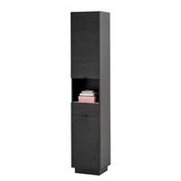 HOCHSCHRANK - Schwarz Struktur - Schwarz, Holzwerkstoff (38/195/32cm) - home24