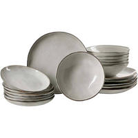 TELLER-SET Kendra hellgrau 18er Set - Hellgrau, Keramik (1/1/1cm) - Ritzenhoff Breker