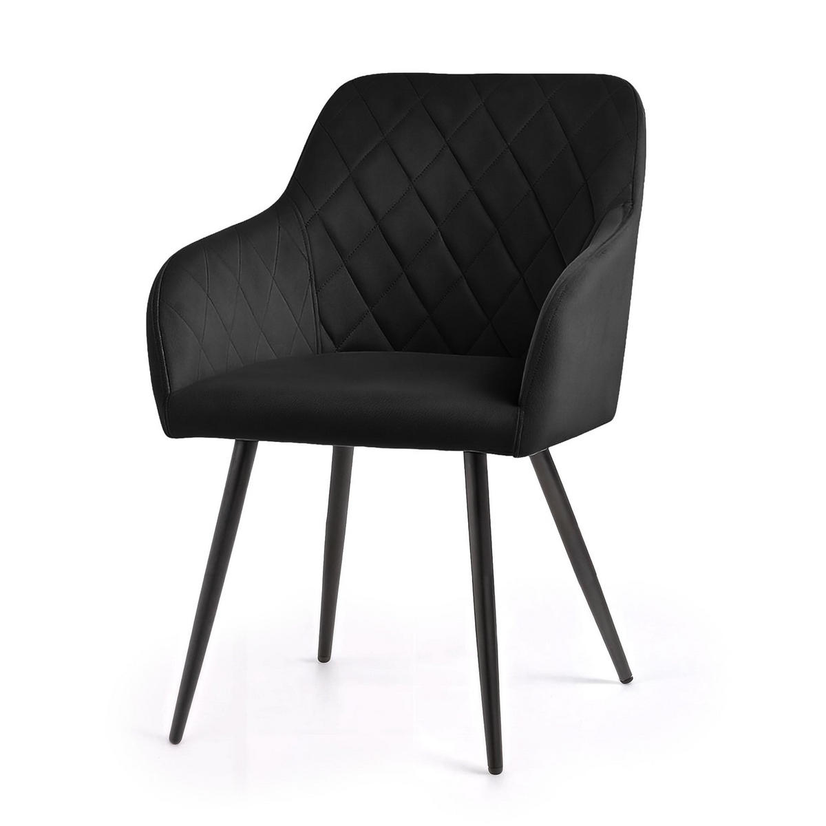 ČALÚNENÉ STOLIČKY, sada 2 ks, kovové nohy, čierna 54,5/82/58 - čierna, textil (55/82/52cm) - RAUMHIRSCH FURNITURE