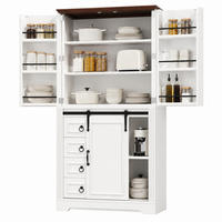 HOCHSCHRANK mit 4 Schubladen 80 x 39,8 x 180 cm MDF Weiß - Weiß, Holzwerkstoff (40/180/80cm) - Meubliv
