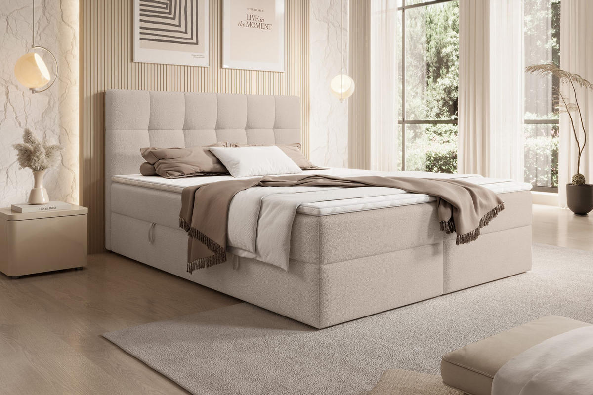 DOPPELBETT Oreno Royal 200x200 cm, Beige - Beige, Textil (200/200cm) - Fedve