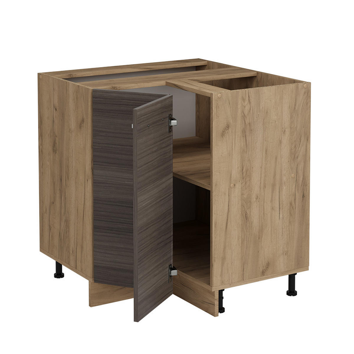 ECKUNTERSCHRANK R-Line Edelgrau 75.6 cm , AP Anthrazit - Honigeiche/Eiche Wotan, Holzwerkstoff (75.6/81.6/60cm) - Vicco